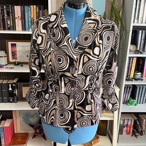 Cato Black and White Geometric Blazer